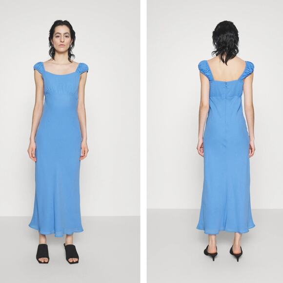 ABERCROMBIE & FITCH Slip Midi Maxi Dress Marina Blue Sz XLT {3W20} - Picture 1 of 7